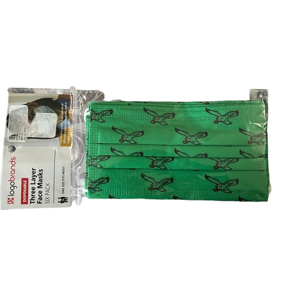 Philadelphia Eagles Kelly green face masks 6-pack - Picture 1 of 3
